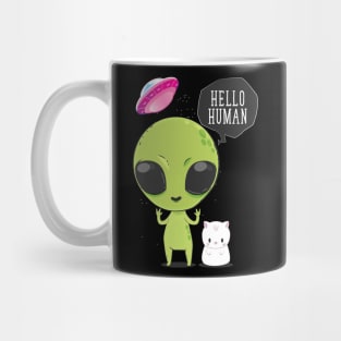 Alien Tshirt - Hello Human for Women Men Mug